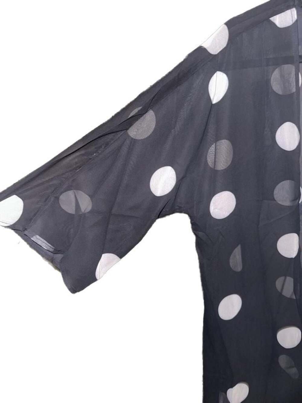 Size 10 medium BloomChic Sheer Polka Dot Open-Front Kimono Duster - Picture 5 of 5